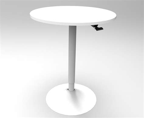 WST50A Height Adjustable Office/Meeting Round Table / Standing Desk in White