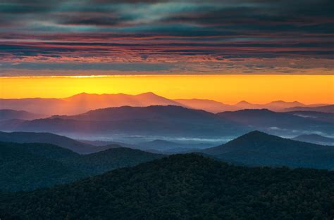 North Carolina Blue Ridge Parkway Sunrise Asheville NC