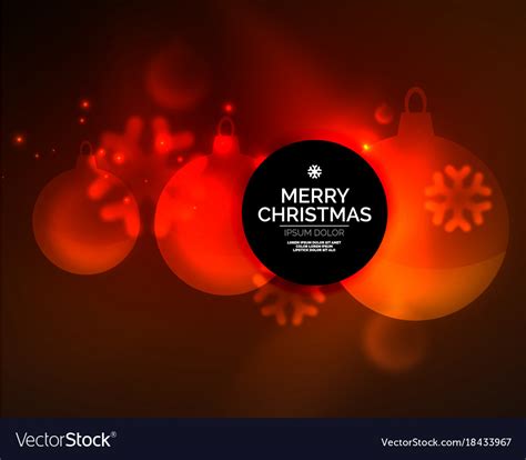 Glowing christmas ball and snowflakes Royalty Free Vector