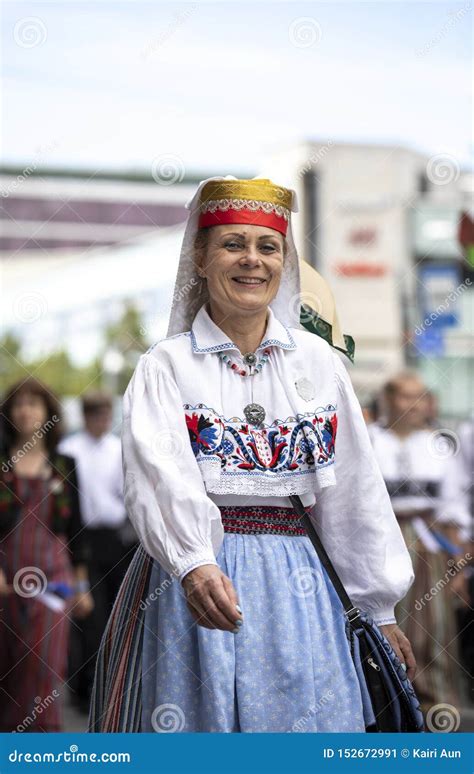 Estonian People in Traditional Clothing Walking the Streets of Tallinn Editorial Photo - Image ...