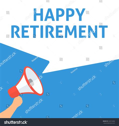 Happy Retirement Announcement Hand Holding Megaphone: vector de stock (libre de regalías ...
