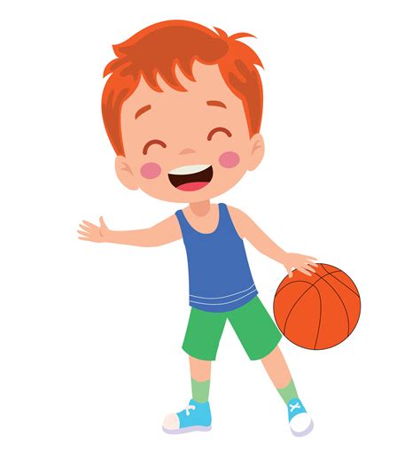 Vector Illustration Of Kid Playing Basketball 25515853 Vector Art at ...