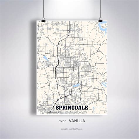 Springdale Map Print Springdale City Map Arkansas AR USA Map | Etsy