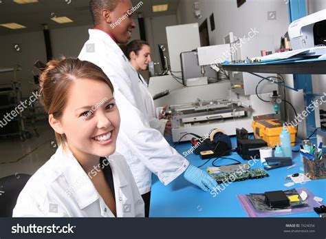 A Team Of Computer Technicians Working On Computer Parts In The Lab Stock Photo 7424056 ...