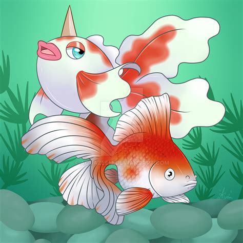 Goldeen - Tosakin goldfish commission by Aquazeem on DeviantArt