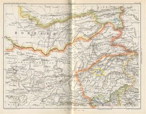 Chitral Circled on the Right - This is a Map published by the British ...