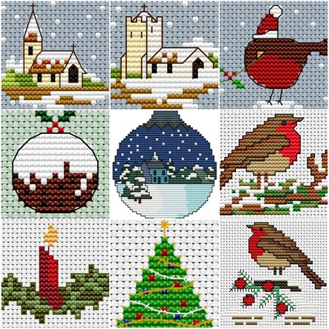 Christmas Cross Stitch Charts selection of mini charts