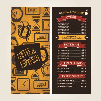 Cafe menu creative design vecor 01 free download