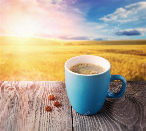 Cup of morning coffee at sunrise Stock Photo by ©dedivan1923 41995953