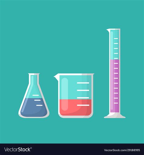 Chemical laboratory equipment erlenmeyer flask Vector Image