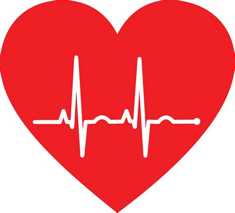 Free Clipart Of A Heart With An Ekg - Heart With Ekg Line - Png ...