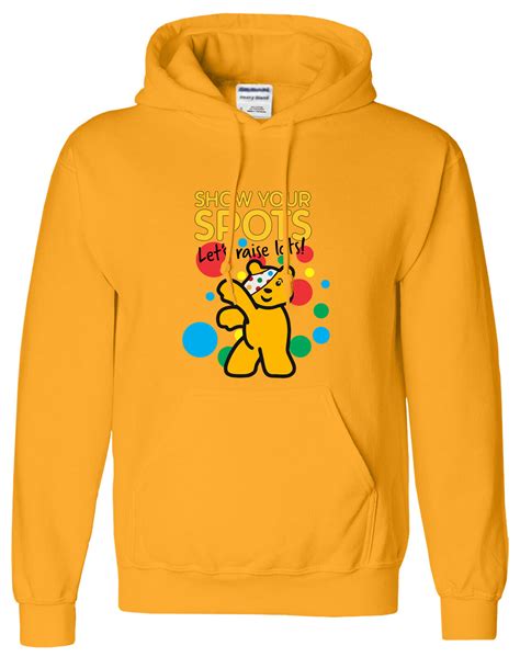 Pudsey Bear Kids Hoody Spotty Day 2023 Costume Children in Need Boys Girls Hood | eBay