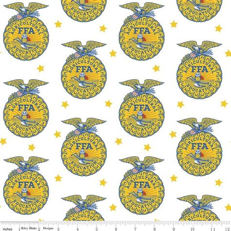 FFA Emblems and Stars on White Fabric FFA Forever Blue - Etsy