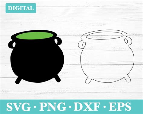 Witch Cauldron Svg, Cauldron Clipart, black pot svg, witch green brew svg, png, eps, dxf ...