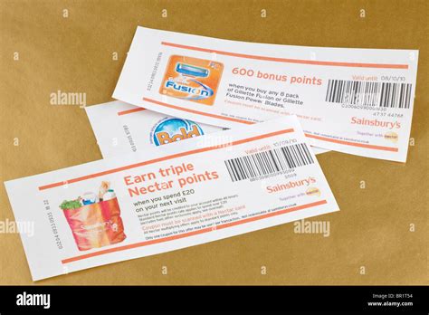 Sainsburys nectar card award vouchers Stock Photo - Alamy