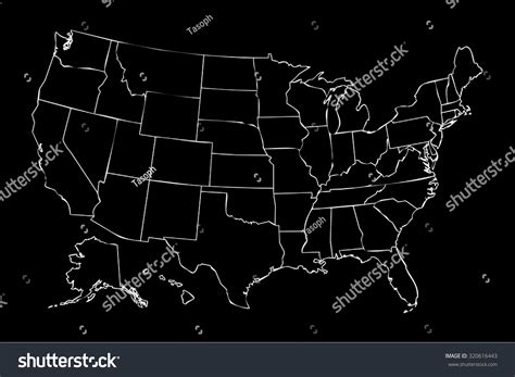 Map United States America White Outline Stock Illustration 320616443 ...