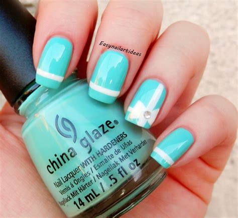 EASY NAIL ART and make-up IDEAS: Tiffany's blue box inspired nail art ...