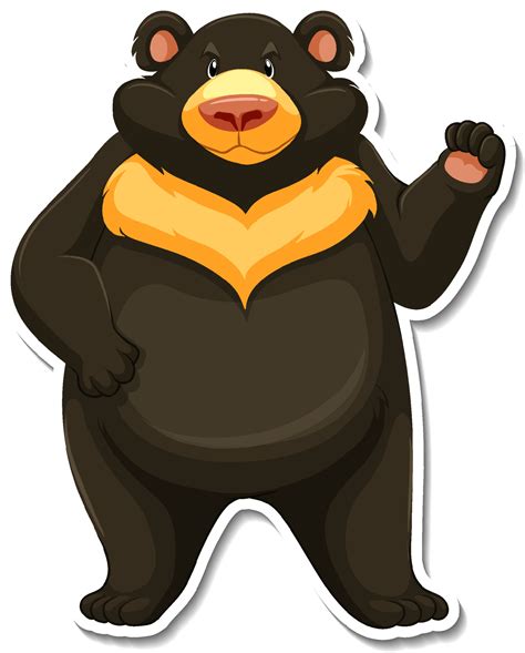 Black bear cartoon character sticker 3657944 Vector Art at Vecteezy