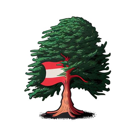 Premium Photo | Celebrate lebanon with symbolic cedar tree illustration ...