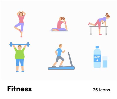 Fitness Flat Vector Icons S12082102 | Infografolio