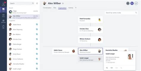 How to use the Organization Chart in Microsoft Teams