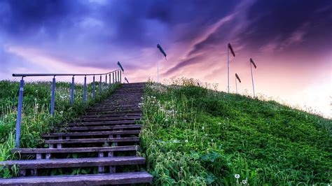 Stairway to heaven r, steps, sky, r, grass, hill HD wallpaper | Pxfuel