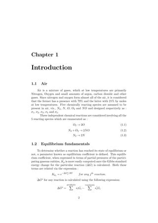 Algorithm to find the composition of air at temperatures 200-9000 K | PDF