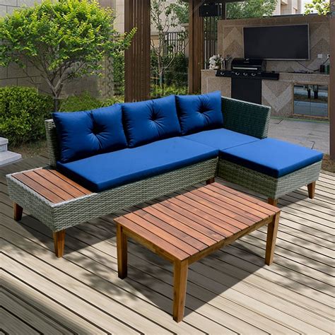Outdoor Sectional Sofa Set with Cushions - dealepic