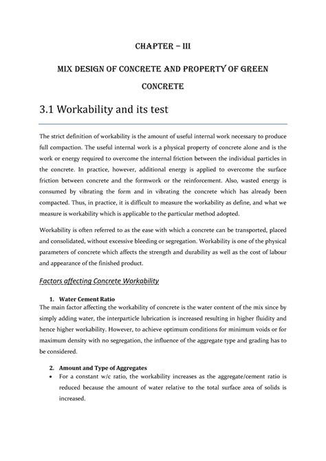 205286282 Mix Design of Concrete and Properties of Green Concrete - Chapter – III Mix Design of ...