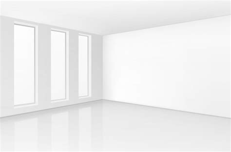 Premium Vector | White room interior in minimal style with empty wall background