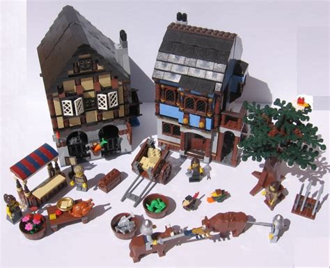 Lego Medieval Market Village Instructions It includes two complete buildings with detailed ...