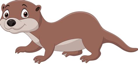 Cartoon cute otter isolated on white background 5162121 Vector Art at ...