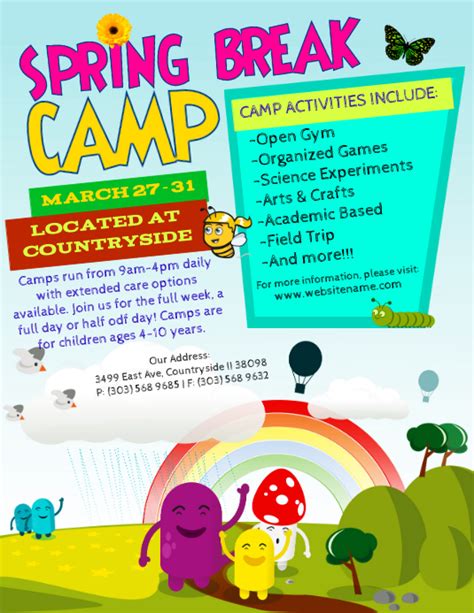 Spring Break Camp Flyer Template | PosterMyWall