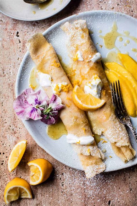 Meyer Lemon Chamomile Suzette Crepes with Greek Yogurt. - Half Baked Harvest