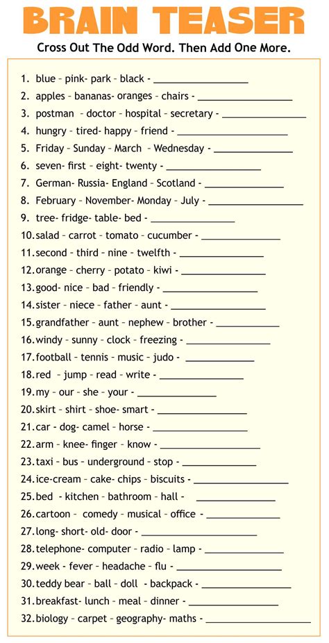 Printable Adult Activity Sheets