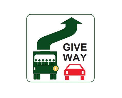 GIVE WAY to buses (Vehicle mounted sign) 350 x 350 R6-31 Road Sign ...