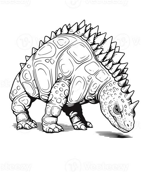 a drawing of a dinosaur with spikes on its back. generative ai ...