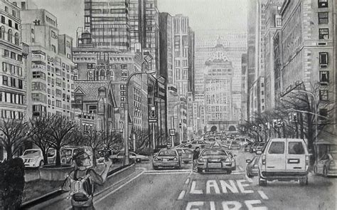 New York Cityscape , 297 x 420 , Graphite pencils : r/Art