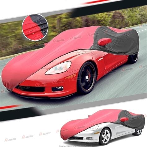 Chevrolet Corvette C6 2005-2013 Full Car Cover, Waterproof, UV Resistant, Red & Black, Outdoor ...