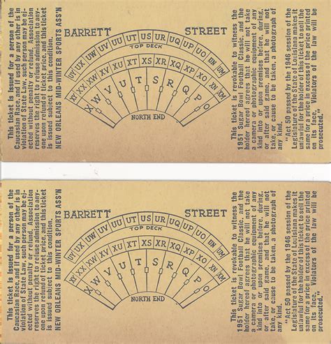 Lot Detail - 1951 Sugar Bowl Tickets