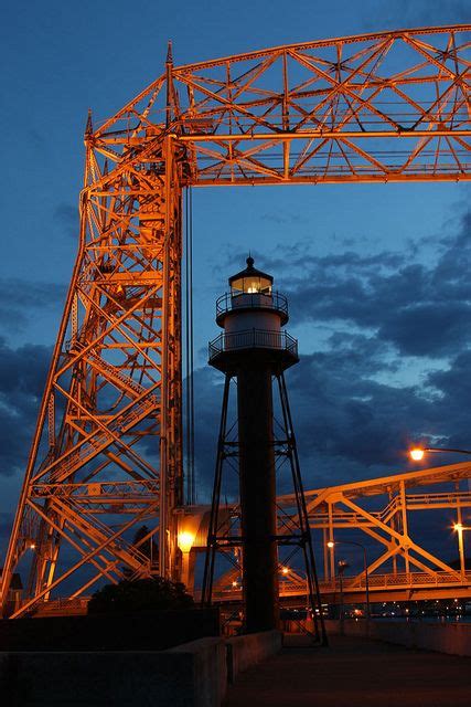 Aerial Lift Bridge at night | Minnesota vacation, Aerial lift, Canal park duluth