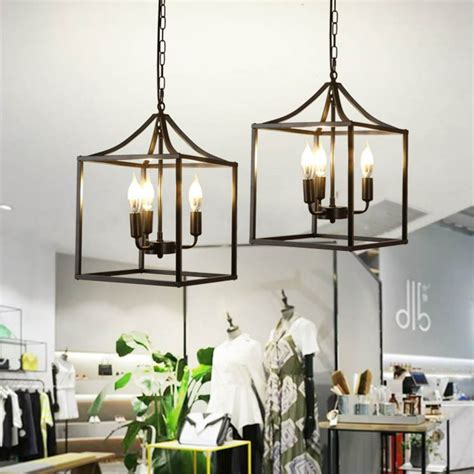 16" 3-Light Farmhouse Lantern Chandelier, Bird Cage Entry Light, Modern ...