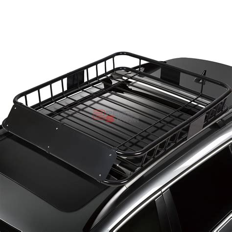 48"x40"UNIVERSAL BLACK COATED ROOF RACK BASKET CARGO TOP LUGGAGE STORAGE CARRIER | eBay