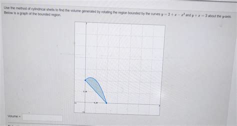 Solved Use the method of cylindrical shells to find the | Chegg.com