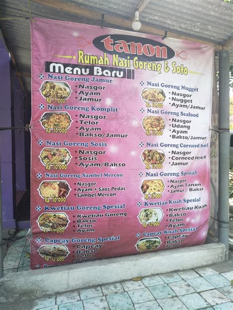 Menu at Tanon, Muntilan