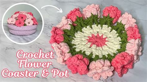 Crochet Flower Coaster and Pot Holder