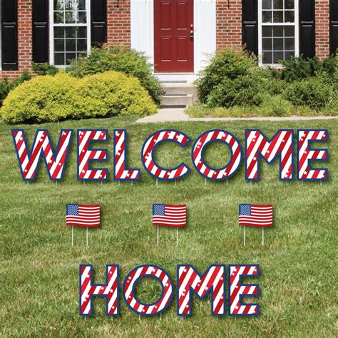 Patriotic Welcome Home - Yard Sign Outdoor Lawn Decorations - Military Homecoming Yard Signs ...