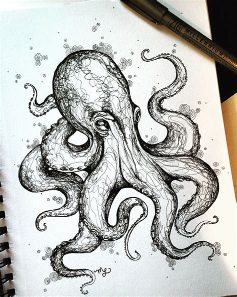 Octopus Sketch on Behance | Octopus sketch, Octopus drawing, Octopus art