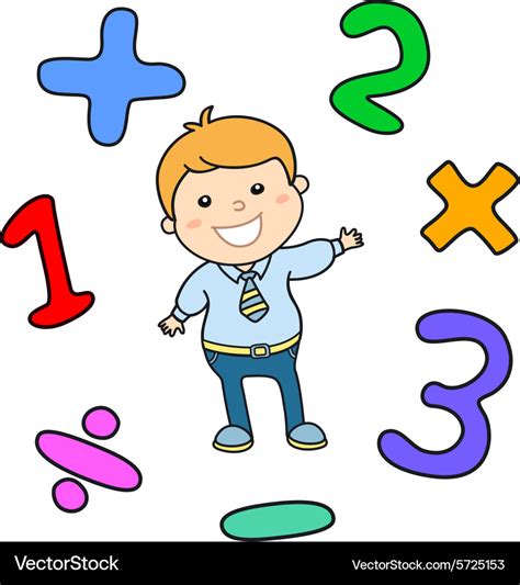 Cartoon style math learning game Mathematical Vector Image