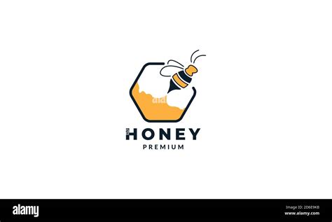 bee honey with honeycomb modern logo vector illustration design Stock ...